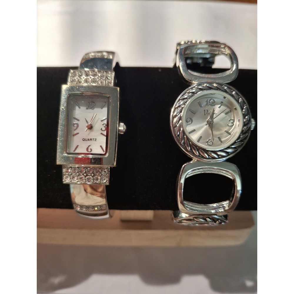 Set Of 2 Silver Tone Womens Fashion Watches. *Please Read Description*